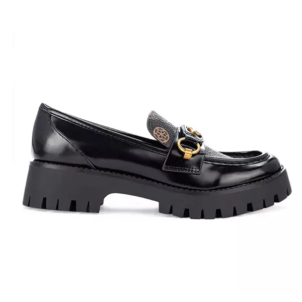 Giày Lười Nữ Guess G Logo Lug Sole Loafer Hoạ Tiết Black 001 Màu Đen Size 36