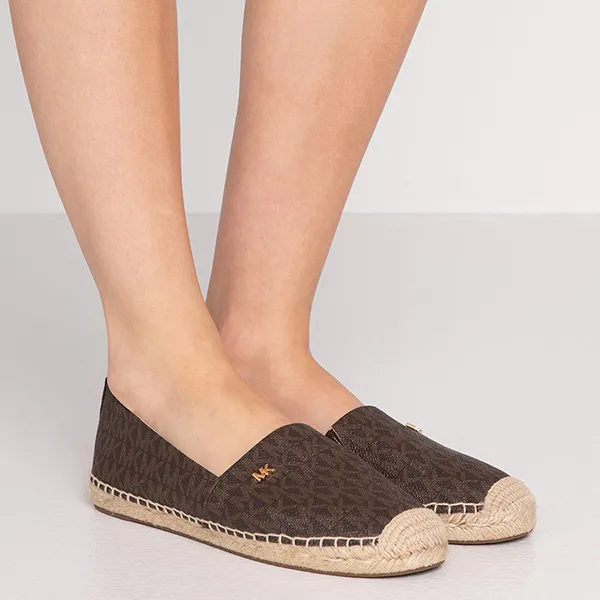 Giày Slip On Michael Kors Mk Kendrick Logo Slip-On Espadrille 40R6KNFP1B Màu Nâu
