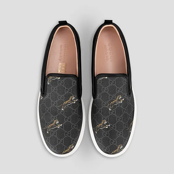 Giày Slip On Nam Gucci GG Supreme Tigers 407362G0K10 Màu Đen Size 8 - Giày - Vua Hàng Hiệu