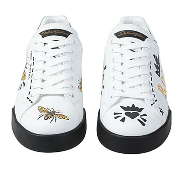 Giày Sneaker Nam Dolce & Gabbana D&G Wasp Print In White CS1558 Màu Trắng Họa Tiết Size 6 - Giày - Vua Hàng Hiệu