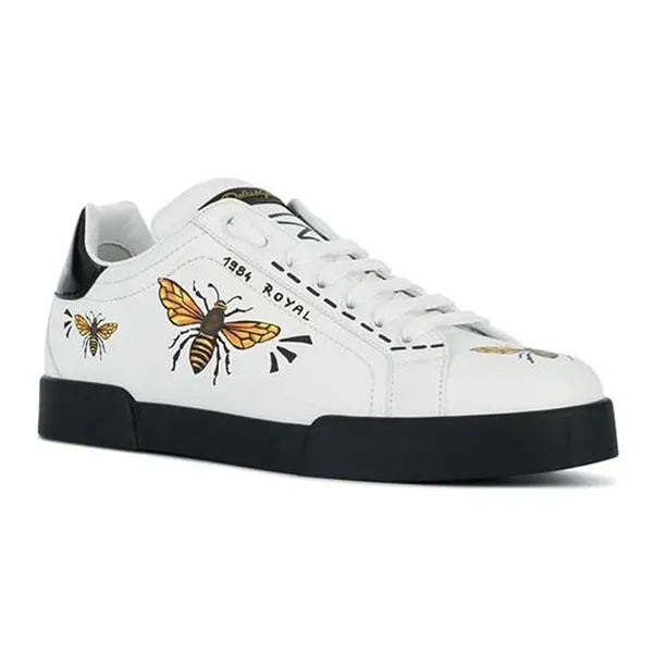Giày Sneaker Nam Dolce & Gabbana D&G Wasp Print In White CS1558 Màu Trắng Họa Tiết Size 6 - Giày - Vua Hàng Hiệu
