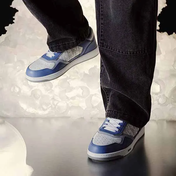 Giày Sneaker Nam Dior B27 Low-Top 3SN272ZIJ H580 Màu Xanh Trắng