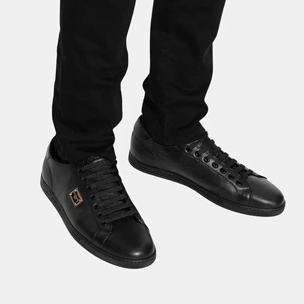 Giày Sneaker Nam Dolce & Gabbana D&G Tag Gold CS1735AN99080999 Màu Đen Size 39 - 1