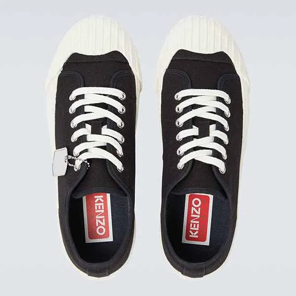 Giày Sneaker Nam Kenzo Tiger Black Canvas School Trainers Màu Đen