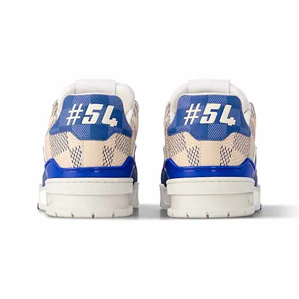 Giày Sneaker Nam Louis Vuitton LV Trainer Damier Blue Best Quality 1AC57R Màu Xanh Blue