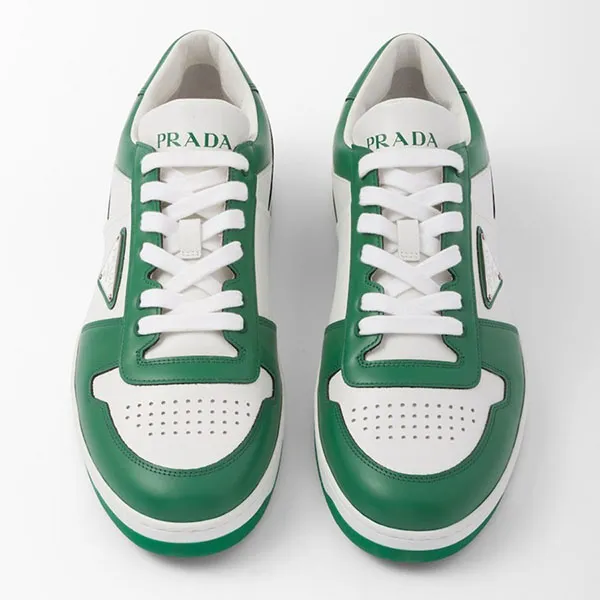 Giày Sneaker Nam Prada Downtown Leather 2EE364_3LKG_F0A8Z Màu Xanh Lá - Giày - Vua Hàng Hiệu