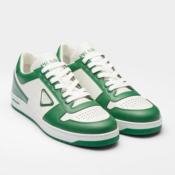 Giày Sneaker Nam Prada Downtown Leather 2EE364_3LKG_F0A8Z Màu Xanh Lá - Giày - Vua Hàng Hiệu