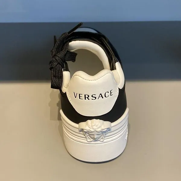Giày Sneaker Nam Versace Lace-Up Casual Style Leather Logo Outlet Low-Top 1002779 Màu Đen Trắng Size 41 - Giày - Vua Hàng Hiệu