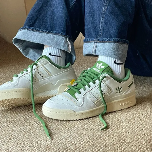 Giày Thể Thao Adidas Forum 84 Low Classic FZ6296 Màu Kem Xanh