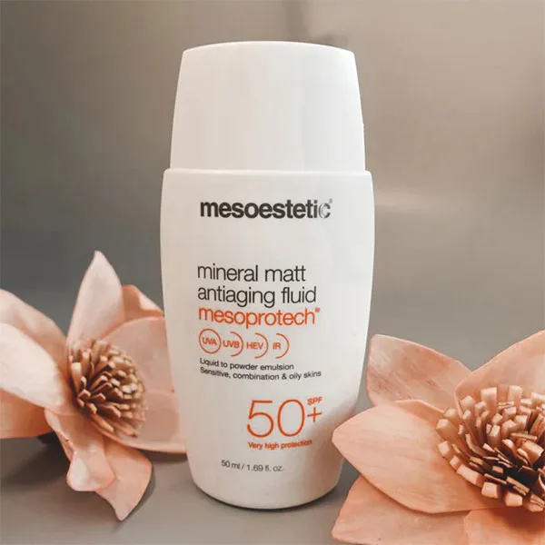 Kem Chống Nắng Mesoestetic Mineral Matt Antiaging Fluid Mesoprotech SPF50+ 50ml - Kem chống nắng - Vua Hàng Hiệu