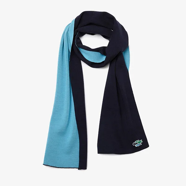 Khăn Len Unisex Lacoste Wool Double Sided Blue Scarf RE7842.8G0 Màu Xanh Đen