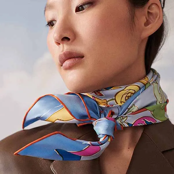 Khăn Nữ Hermès Mille Et Un Lapins Scarf 90 Màu Xanh Dương - Thời trang - Vua Hàng Hiệu