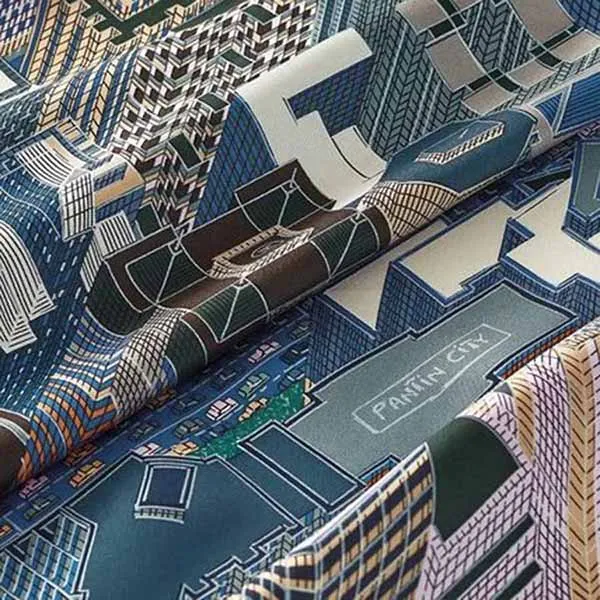 Khăn Nữ Hermès Scarf Silk Pantin City Màu Xanh Phối Hoạ Tiết - Thời trang - Vua Hàng Hiệu