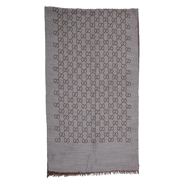 Khăn Quàng Cổ Gucci Brown GG Wool Scarf Màu Xám/Nâu