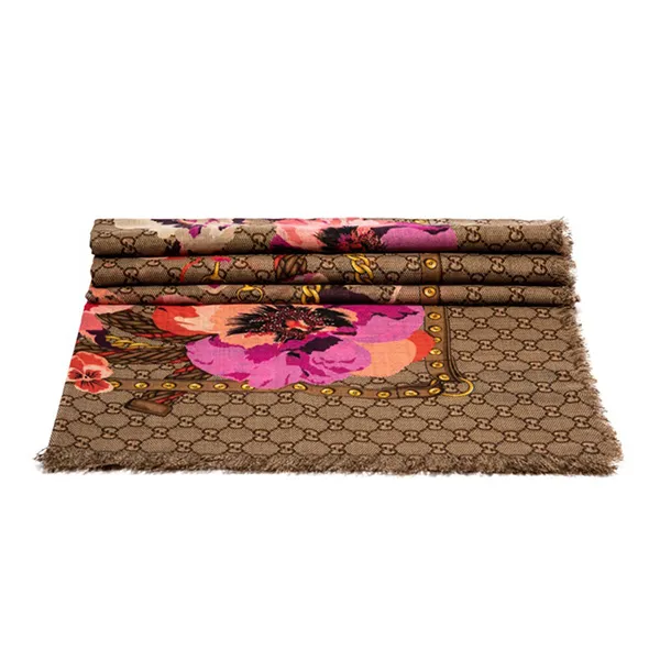 Khăn Quàng Cổ Nữ Gucci Logo GG 140x140cm 5087973G2005879 Màu Nâu Hồng - Thời trang - Vua Hàng Hiệu