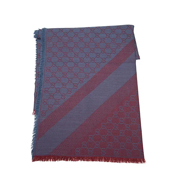 Khăn Quàng Cổ Nữ Gucci Logo GG 140x140cm Red Scarf Phối Màu