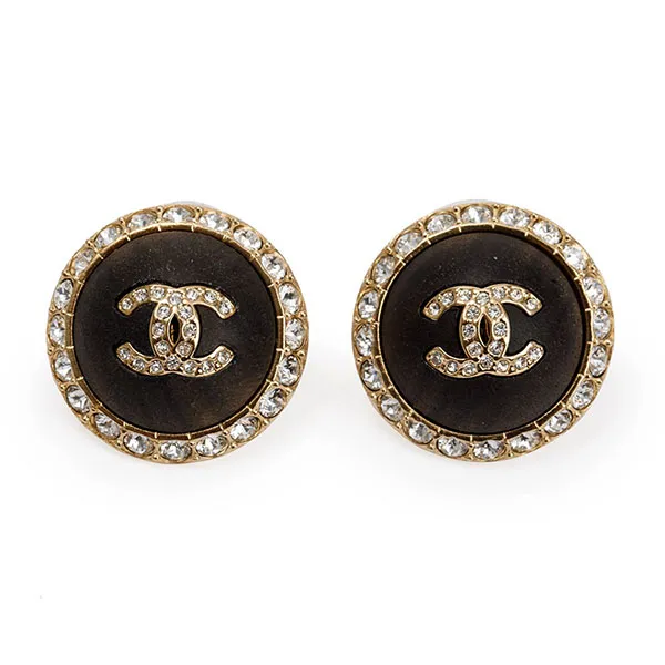 Khuyên Tai Nữ Chanel Gold Plated CC Round Stud Earring Màu Vàng - Trang sức - Vua Hàng Hiệu