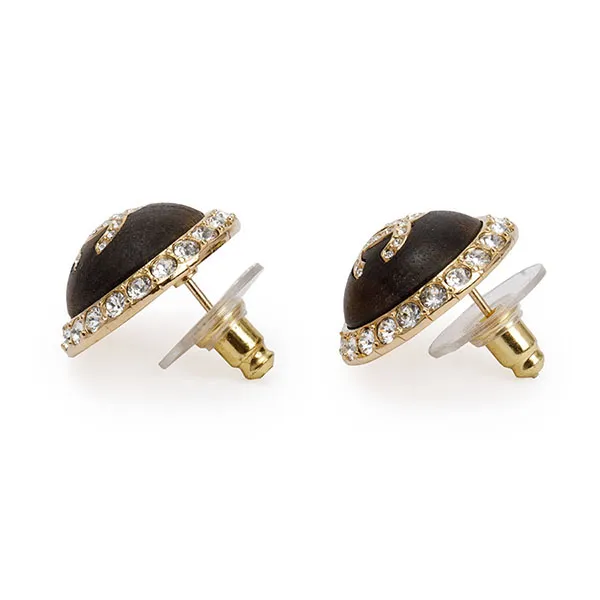 Khuyên Tai Nữ Chanel Gold Plated CC Round Stud Earring Màu Vàng - Trang sức - Vua Hàng Hiệu