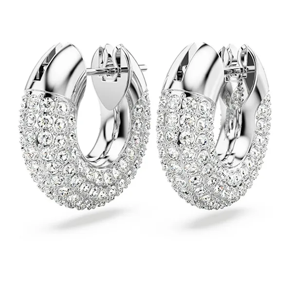 Khuyên Tai Nữ Swarovski Dextera Hoop Earrings Small, White, Rhodium Plated 5689680 Màu Trắng - Trang sức - Vua Hàng Hiệu