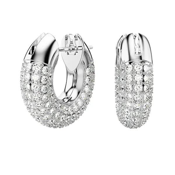 Khuyên Tai Nữ Swarovski Dextera Hoop Earrings Small, White, Rhodium Plated 5689680 Màu Trắng - Trang sức - Vua Hàng Hiệu