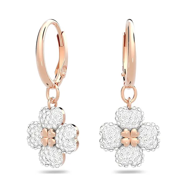 Khuyên Tai Nữ Swarovski Latisha Pierced Earrings White Rose Gold Plating 5420249 Màu Vàng Hồng
