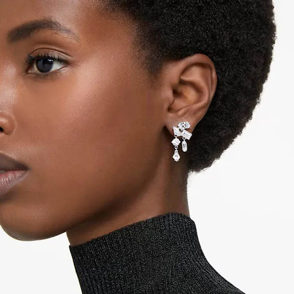 Khuyên Tai Nữ Swarovski Mesmera Drop Earrings Mixed Cuts, White, Rhodium Plated 5665825 Màu Trắng Bạc - Trang sức - Vua Hàng Hiệu