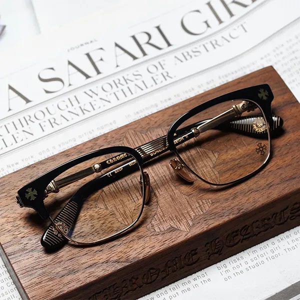 Kính Mắt Cận Chrome Hearts Bonennoisseur II BKGP Màu Đen Vàng