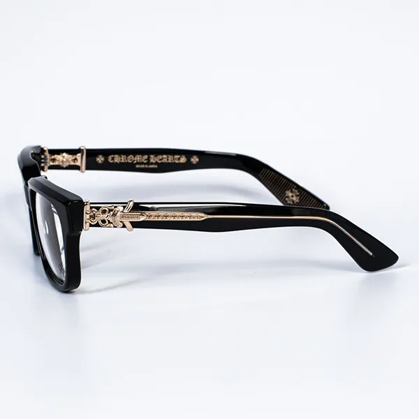 Kính Mắt Cận Chrome Hearts Vagillionaire II BK-18KGP Màu Đen