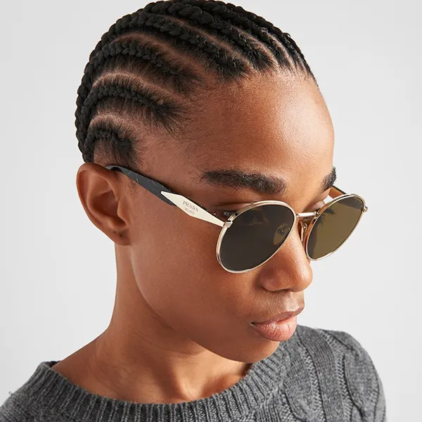 Kính Mát Prada Eyewear Collection Sunglasses SPR56Z ZVN01T Màu Nâu - Kính mắt - Vua Hàng Hiệu