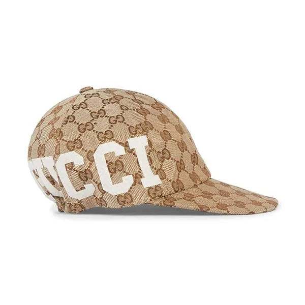 Mũ Gucci Original GG Canvas Baseball Hat With Web 751400-4HA0L9777 Màu Nâu Be Size S