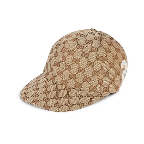 Mũ Gucci Original GG Canvas Baseball Hat With Web 751400-4HA0L9777 Màu Nâu Be Size S