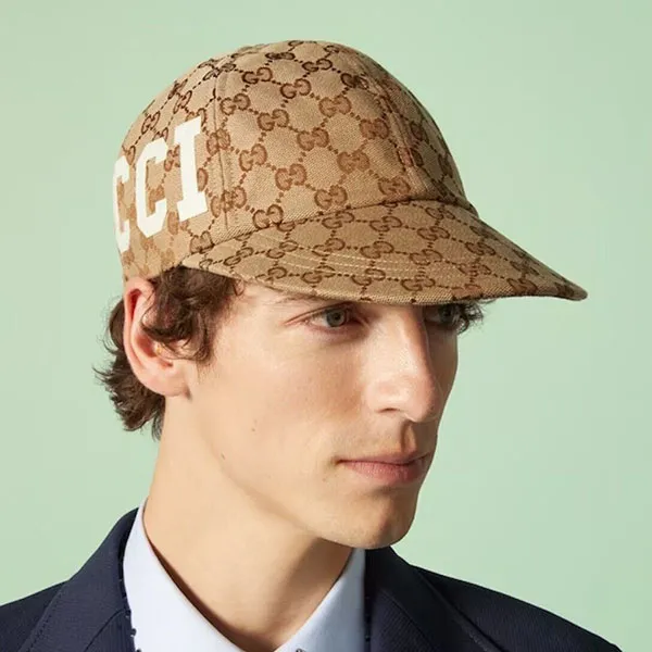 Mũ Gucci Original GG Canvas Baseball Hat With Web 751400-4HA0L9777 Màu Nâu Be Size S