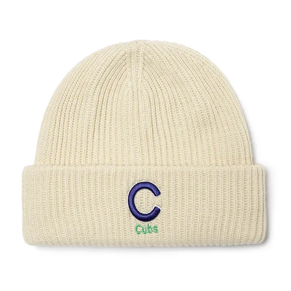 Mũ Len MLB Logo Beanie Chicago Cubs 3ABNM1126-02CRS Màu Kem