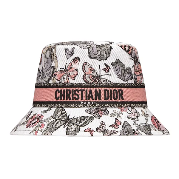 Mũ Tròn Nữ Dior D-Bobby Toile De Jouy Mexico Small Brim Bucket Hat 41DTM923X130_C400 Màu Hồng Trắng