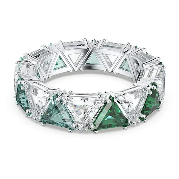 Nhẫn Nữ Swarovski Ortyx Cocktail Ring Triangle Cut, Green, Rhodium Plated 5610734 Màu Xanh Green Size 50