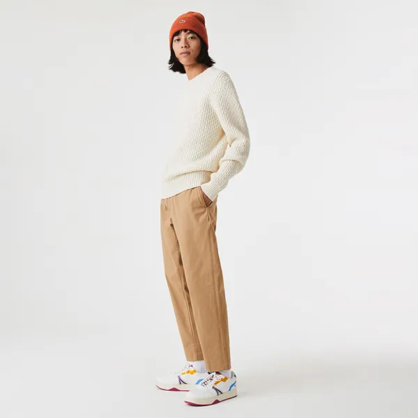 Quần Dài Nam Lacoste Custom Tapered Fit HH8945L 02S Màu Be Size 38