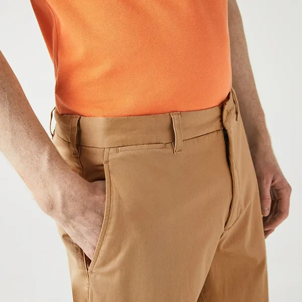 Quần Dài Nam Lacoste Tapered Fit Skinny Chinos HH2709 00 02S Màu Vàng Cát Size 30