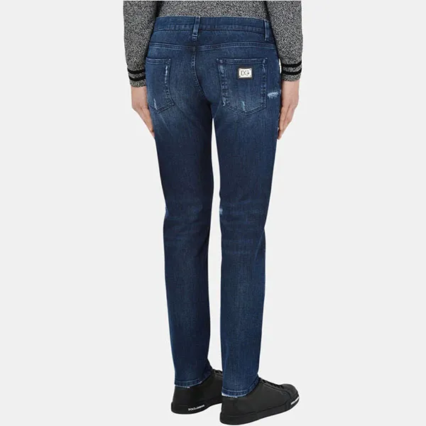 Quần Jean Nam Dolce & Gabbana D&G Wash Rách Dáng Slim GY07CDG8CR5 Màu Xanh Đậm Size 44 - Thời trang - Vua Hàng Hiệu