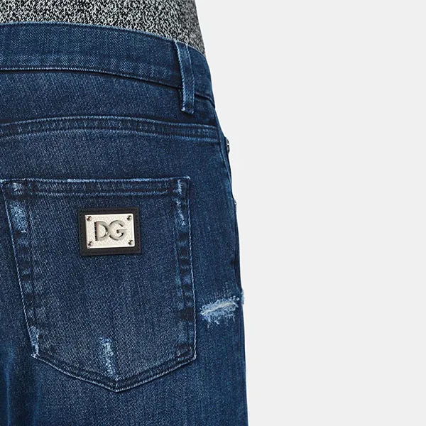 Quần Jean Nam Dolce & Gabbana D&G Wash Rách Dáng Slim GY07CDG8CR5 Màu Xanh Đậm Size 44 - Thời trang - Vua Hàng Hiệu