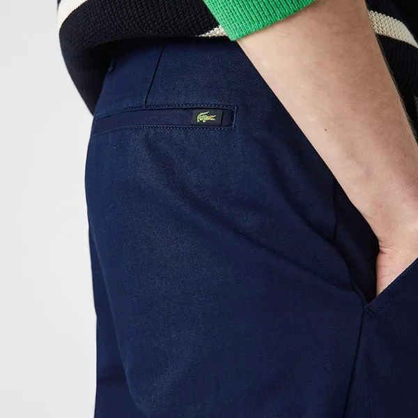 Quần Kaki Nam Lacoste Men's Cotton-Linen Chinos HH5321-78X Màu Xanh Đậm Size 40/32
