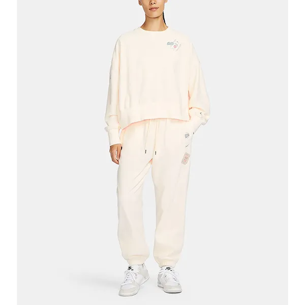 Quần Nỉ Nữ Nike Women's High Waist Oversized Pants FD5502-110 Màu Trắng