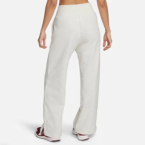 Quần Nỉ Ống Rộng Nữ Nike Women's High-Waisted Wide-Leg Fleece Pants FZ4733-141 Màu Xám Trắng