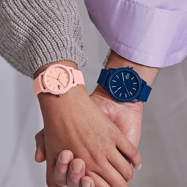 Set Đồng Hồ Lacoste L.12.12 His And Her Gift Set Silicon Strap Màu Xanh Hồng