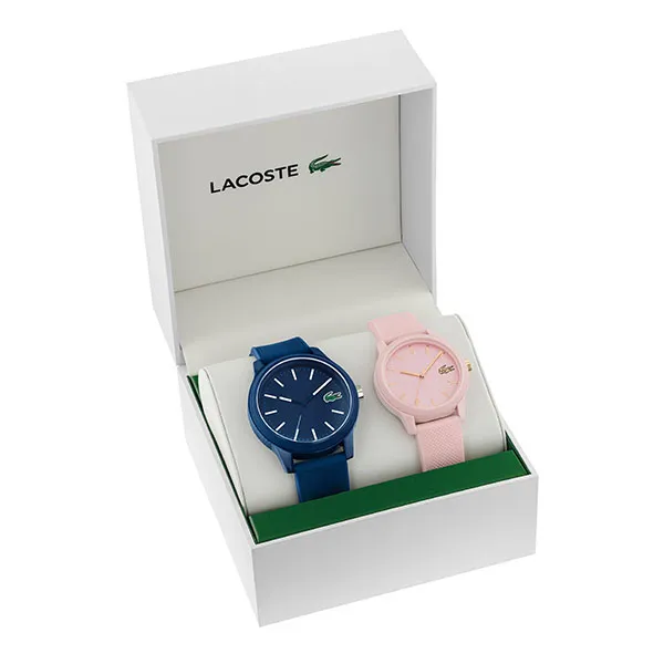 Set Đồng Hồ Lacoste L.12.12 His And Her Gift Set Silicon Strap Màu Xanh Hồng