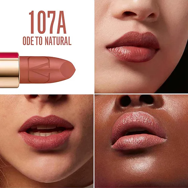 Son Lì Valentino Beauty 107A Ode To Natural Rosso Matte Lipstick Màu Nâu Đất, 3.5g