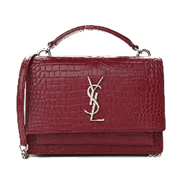 Túi Đeo Chéo Nữ Yves Saint Laurent YSL Sunset Chain Wallet Amaretto Màu Đỏ
