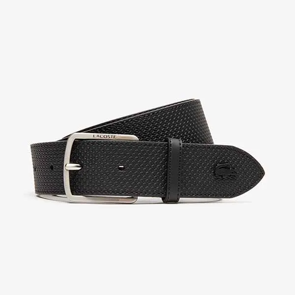 Thắt Lưng Nam Lacoste Men's Belt Buckle Engraved With Texturised Leather RC4005 000 Màu Đen Size 110 - Thắt lưng - Vua Hàng Hiệu