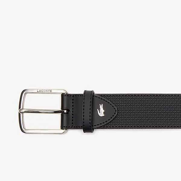 Thắt Lưng Nam Lacoste Men's Belt Buckle Engraved With Texturised Leather RC4005 000 Màu Đen Size 110 - Thắt lưng - Vua Hàng Hiệu