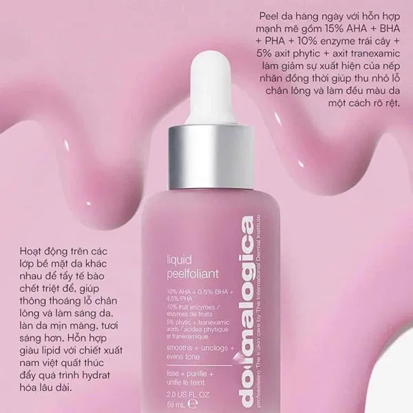 Tinh Chất Peel Da Dermalogica Daily Liquid Peelfoliant Hỗ Trợ Giảm Nếp Nhăn, Thu Nhỏ Lỗ Chân Lông, Làm Đều Màu Da 59ml - Mỹ phẩm - Vua Hàng Hiệu