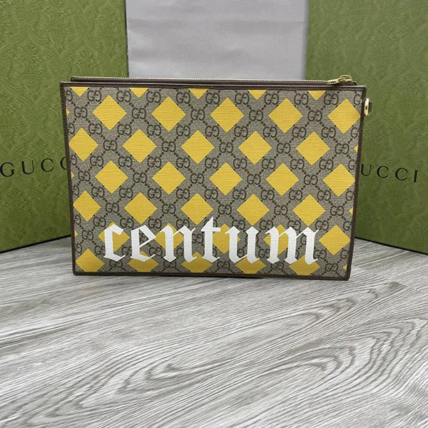 Túi Cầm Tay Gucci Interlocking GG Patch 